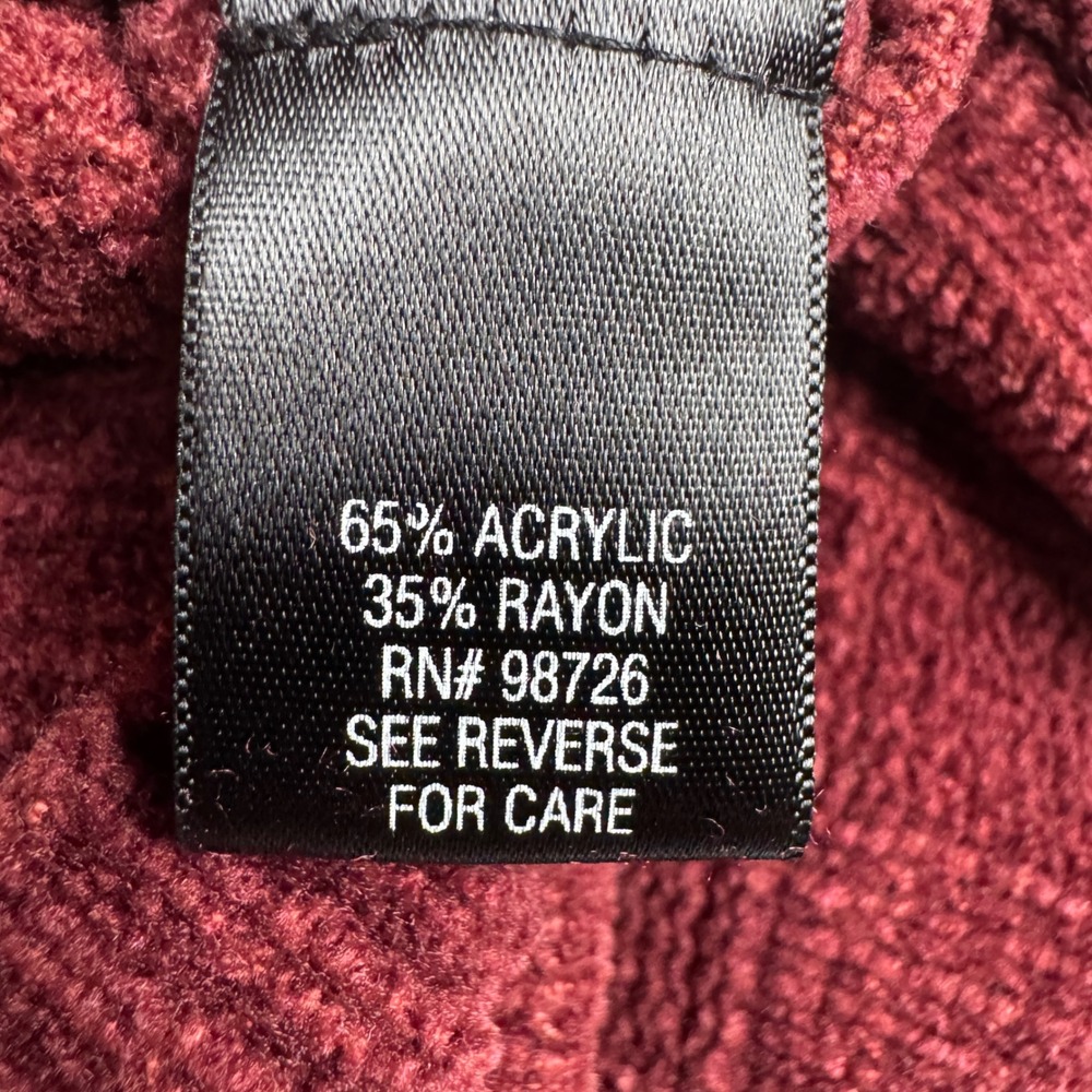 Croft & Barrow Mens XL Burgundy Red Textured Chenille Knit Crewneck Sweater - Picture 3 of 10